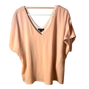 Trendsetter Blush Pink V-Neck blouse cold shoulder Top size XXL casual wear